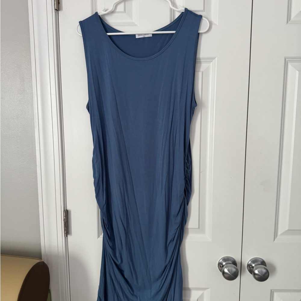 Blue Sleeveless Maternity Dress